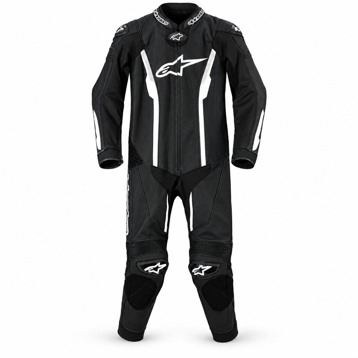Dinevo Apex Mono One-Piece Motorcycle Racing Suit – Black/White